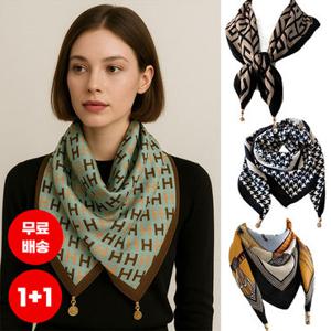 엔비 [2개세트] 사계절 쁘띠 스카프 사각스카프 목보호 마그네틱 스카프링