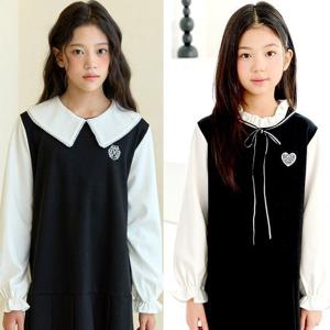 [모데쯔]주니어 10대 봄 가을 리본셔링 원피스 콩쿨 행사 결혼하객