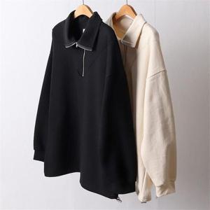 빅사이즈사랑해요 I127L202 코튼반집업긴팔티셔츠 CH