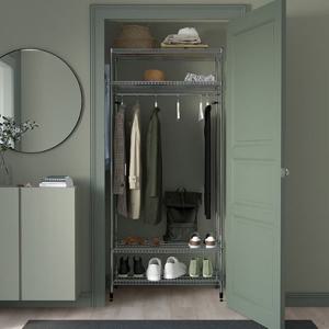 이케아 OMAR 선반유닛+옷걸이봉 92x50x201cm 805.309.77