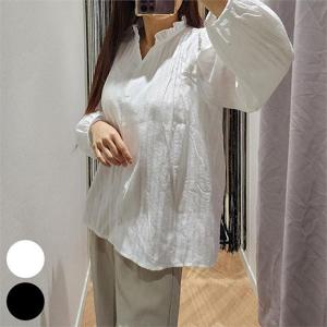 빅사이즈사랑해요 P163L304 셔링프릴카라블라우스 GY