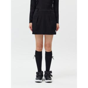 [마스터바니] 여성 미니멀 핀턱 A라인 백 밴딩 스커트