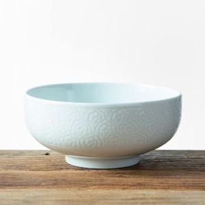 이천도자기 조각목단 우동기 면기 18.5cm 그릇 식기