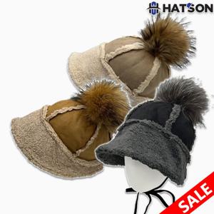 [햇츠온]여성 겨울 라쿤퍼 폼폼 빈티지 보닛햇 벙거지 모자 H34-306
