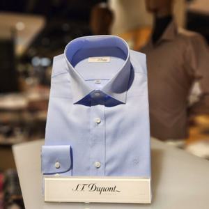 듀퐁셔츠 SE4SM21LS302SBU 24SS 컴포터블 라인 120수 순면 블루 슬림 핏 긴팔 셔츠