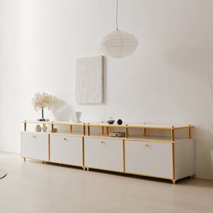 나무뜰 로아 골드 GL2400X4 1단선반 콘솔 거실장 PKF143C (착불)