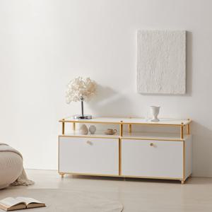 나무뜰 로아 골드 GL1200X2 1단선반 콘솔 거실장 PKF141C (착불)