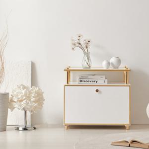 나무뜰 로아 골드 GL600X1 1단선반 콘솔 거실장 PKF140C (착불)