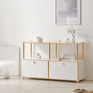 나무뜰 로아 골드 GH1200X2 1단선반 거실장 콘솔 PKF135C (착불)