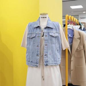 르피타 DP01 연청 데님 베스트 청조끼 L245UVO402