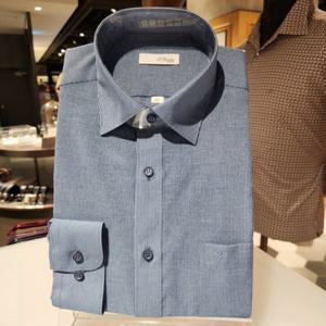 듀퐁셔츠 SE4SM11LS119SNY 비지니스 라인 시원한 여름 린넨믹스 스트라이프 혼방 일반 핏 셔츠