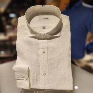 듀퐁셔츠 SE4SM21LS315SWH 컴포터블 라인 고급 여름용 마100 캐쥬얼 와이드 슬림 핏 셔츠