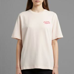 메종키츠네 핸드라이팅 반팔티 MW00126KJ0119 P705