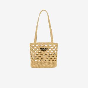 프라다 우븐 크로셰 토트백 베이지 여성 1BG494 2M2T F0018