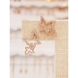 볼라레 세이브존01 나비 한쌍 큐빅 은침 귀걸이 spe727