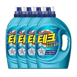 테크 특유취제거 액체세제 드럼 용기 2.7L x 4개