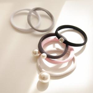 제이로렌 이태리 헤어 진주 큐빅 머리끈 세트 H01267