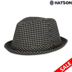 [햇츠온]남여공용 GOORIN BROS 빈티지 체크 페도라 GOOFEJ5301GY