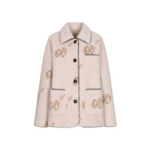 [올리브데올리브]자수라인 로고자카드 양털무스탕점퍼(OM4WMA70-DG-EL)