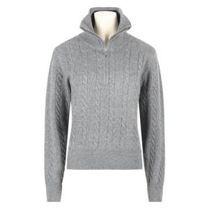 [리빌모아]여자 꽈배기 반목 반집업 모달 니트 SGW-KN-Q053-차콜