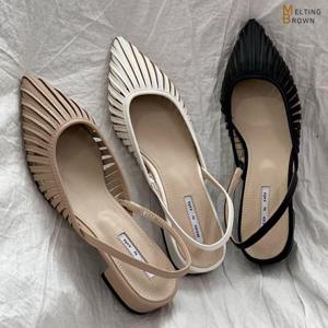 [멜팅브라운] 봄 신상 여성 슬링백 여자 플랫 봄 구두 KA6046