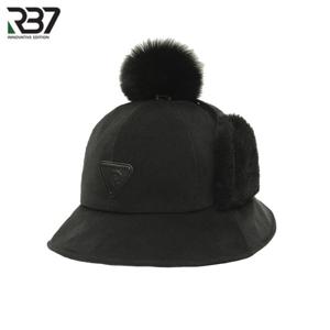 [RB7] 겨울방한 방울 귀달이 벙거지 여성 골프모자(블랙)