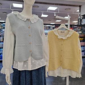 라티움 HC34 초봄,늦가을블라우스 니트조끼 셋트 T2513SE01