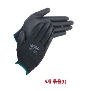 코팅장갑 스마토 PU-PALM장갑 흑색 L PU-6733(5조)