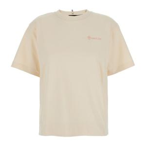 몽클레어 화이트 크루넥 루즈 핏 로고 티셔츠 8C0000983927 034