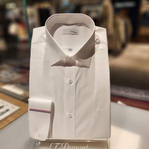 듀퐁셔츠 SE5SM21LS308SWH 컴포터블 라인 면 혼방 화이트 슬림 핏 셔츠