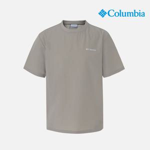 [컬럼비아] 유니 빅로고 우븐 반팔 티셔츠_베이지 (C62-YUD604)