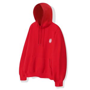 [빈트릴] 에센셜 해시태그 로고 기모 후드  BA244HM001_RD