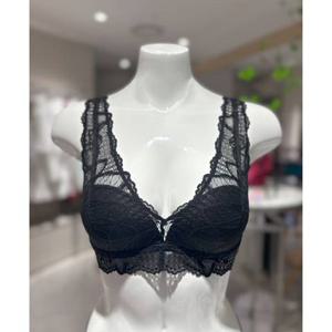 [바바라] 블랙 노와이어 삼각 몰드 레이스 브라렛(ABR4806)(BK)