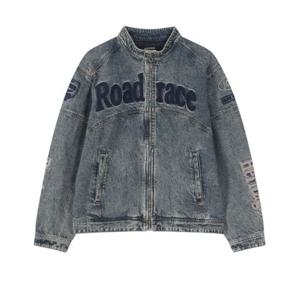 [버커루]남자절개 디테일 바이커 데님 자켓(B255DJ360P)
