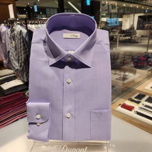 듀퐁셔츠 SE5SM11LS127SBU 비지니스 라인 시원한 여름 울믹스 솔리드 일반 핏 셔츠