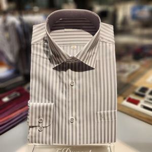 듀퐁셔츠 SE5SM11LS130SGY 비지니스 여름용 얇고 가벼운 스트라이프 일반 핏 셔츠