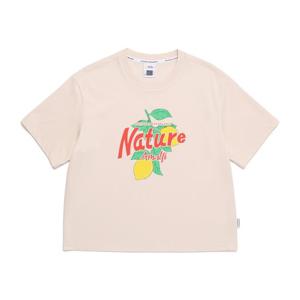 내셔널지오그래픽 N252WTS020 여성 리젠아스킨 세미크롭 그래픽 반팔 티셔츠 L/BEIGE