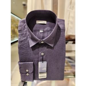 듀퐁셔츠 슬림핏 긴팔 SE5SM21LS331SDY 퓨어린넨 다크그레이 버튼다운 신상품 선물용