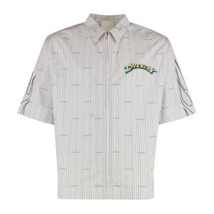 지방시 자수 로고 스트라이프 코튼 셔츠 BM60ZM1YEN 020