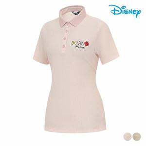 [디즈니골프]여성 아트웍 자수 패턴 반팔 카라 티셔츠 DP2LTS036