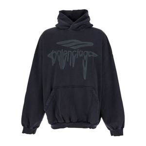 발렌시아가 3B 리퀴파이드 블랙 후드 티셔츠 803265 TRVS91013