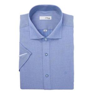 (듀퐁)25년 SS 신상 -SE5MM21HS309SBU(블루)- 슬림핏 와이드 카라 도비 반팔셔츠