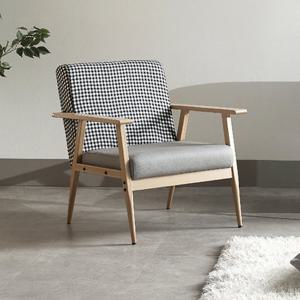 파로마 네오 알토 1인 체크 패브릭 소파 우드 프레임 NES1550