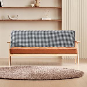 파로마 네오 알토 3인 체크 패브릭 소파 우드 프레임 NES1552