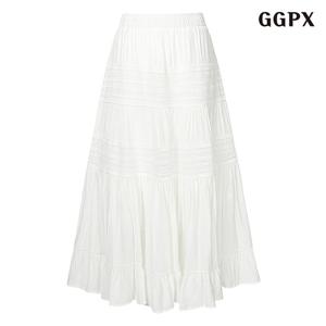 [지지피엑스]레이스 펀칭 셔링 스커트 (GPAWH013D)