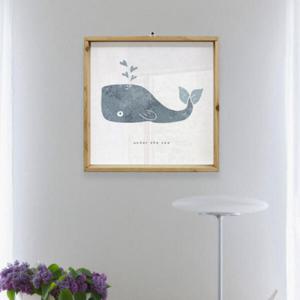 아트박스/꾸밈 th420-우드프레임액자_고래일러스트