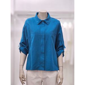 [프렐린]RJK253S10 마 레이온 혼방 롤업 소매 집업 자켓