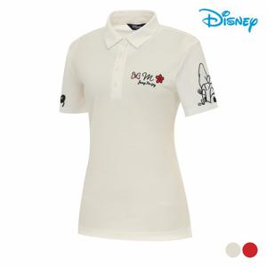 [디즈니골프]여성 아트웍 슬리브 포인트 카라 반팔 티셔츠 DP2LTS040