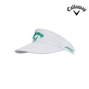 캘러웨이 투어 어센틱 바이저 남성용 골프모자 화이트/그린