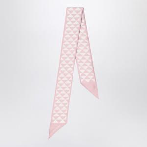 프라다 핑크 화이트 지오메트릭 실크 스카프 1FF0082DTP F0V4C